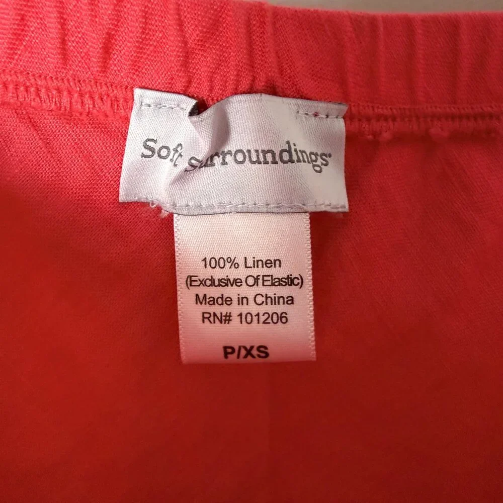 2/$30 Soft Surroundings Linen Coral A-Line Skirt XS